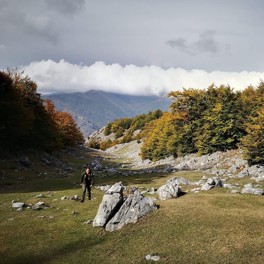 Panoramă Vale Cerna și munții parcului